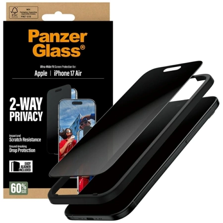 PanzerGlass Ultra-Wide Fit EasyAligner Privacy Glass for iPhone Air