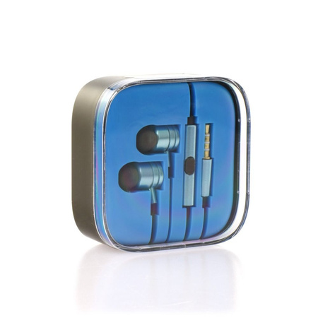 Zestaw słuchawkowy / słuchawki Stereo  box MI metal niebieski (Jack 3,5mm)