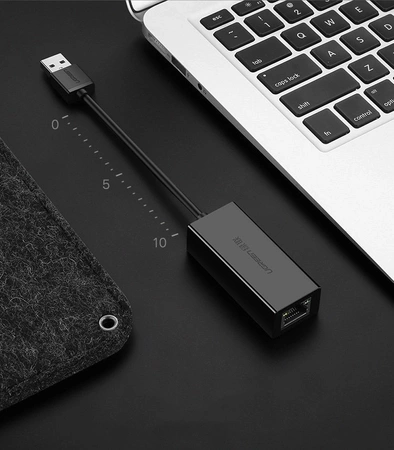 Ugreen externer Netzwerkadapter RJ45 - USB 2.0 100 Mbps Ethernet schwarz (CR110 20254)