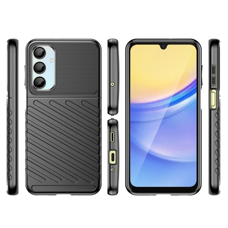 Thunder Case für Samsung Galaxy A56/A36 Silikon Panzerhülle - Schwarz
