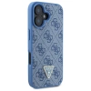 Etui Guess Hardcase Leather 4G Triangle Strass MagSafe na iPhone 16 - niebieskie