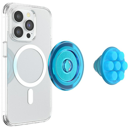 Uchwyt i podstawka do telefonu           Popsockets Translucent FG-Popper MagSafe niebieski 807325