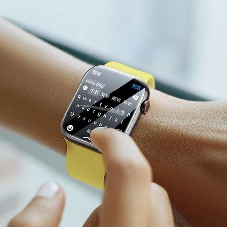 Set aus 2x Baseus NanoCrystal Schutzfolie für Apple Watch 7 41mm + Montageset - transparent