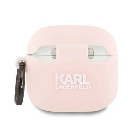 Original Case APPLE AIRPODS 4 Karl Lagerfeld Silicone Choupette Head 3D (KLA4RUNCHP) pink