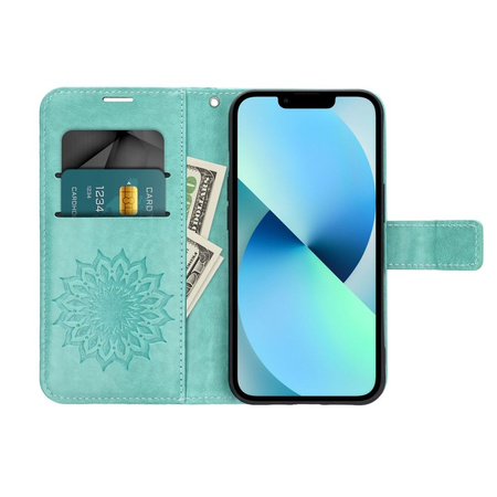 Kabura MEZZO Book do SAMSUNG A14 4G / A14 5G  mandala zielony