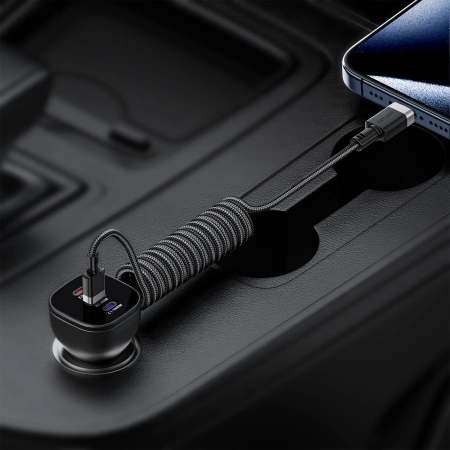 Acefast C14-04 USB-A - USB-C Cable Spring 480Mb/s 3A 1.2m - Black