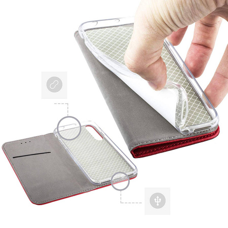 Etui Smart Magnet do Xiaomi Redmi Note 13 Pro 5G (global) czerwone