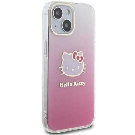 Hello Kitty IML Gradient Electrop Kitty Head Hülle für iPhone 15 – Rosa