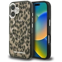 Karl Lagerfeld IML Leopard Pattern MagSafe Case for iPhone 16 - Brown