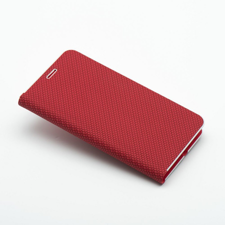 Kabura LUNA Book Carbon do SAMSUNG S25 Plus czerwony