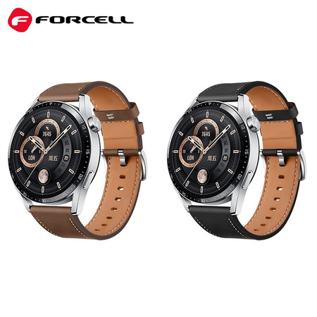 Pasek do Samsung Galaxy Watch Forcell F-Design FS21 skóra ekologiczna 20 mm brązowy