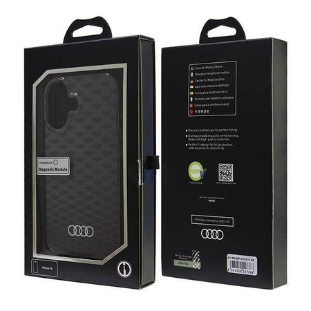 Audi nakładka IML Stitching Pattern MagSafe do iPhone 16 6.1" czarna