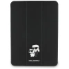 Karl Lagerfeld Saffiano Magnetische Karl &amp; Choupette iPad Pro 11&quot; 2024 Buchcover-Hülle - Schwarz