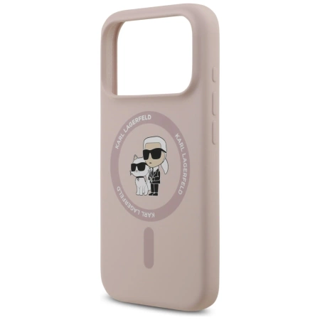 Karl Lagerfeld Silikon Karl&Choupette Ring MagSafe Case für iPhone 17 Pro - Pink