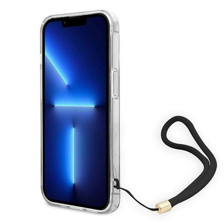 Oryginalne Etui IPHONE 14 PLUS Guess Hardcase 4G Print Strap (GUOHCP14MH4STW) brązowe