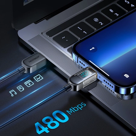 Joyroom kabel USB C - Lightning 20W z wyświetlaczem mocy ładowania 1,2 m czarny (S-CL020A4)