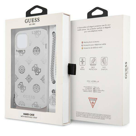 Guess GUHCP13SKSPESI iPhone 13 mini 5,4" srebrny/silver hardcase Peony Chain Collection
