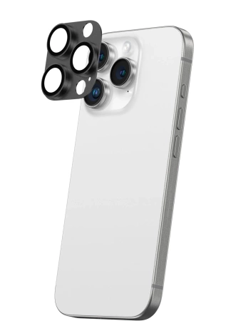 AmazingThing Aviation-Grade Alloy Tempered Glass Lens for iPhone 16 Pro / 16 Pro Max Camera Lens - Black