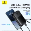 Baseus Qpow Pro+ 10000 mAh 22,5 W Powerbank mit integriertem USB-C-Kabel und Display – Schwarz