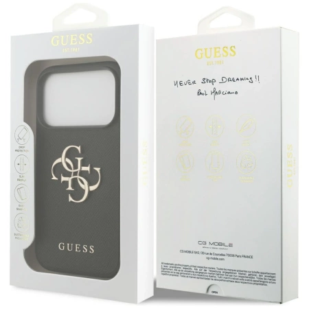 Etui Guess Grained Big 4G & Classic Logo na iPhone 17 Pro - czarne