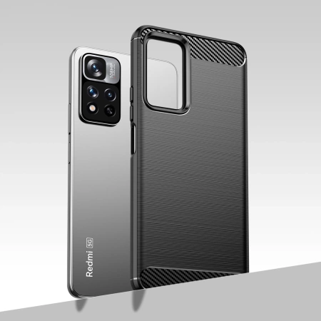 Carbon Case flexible Schutzhülle Xiaomi Redmi Note 11 Pro+ 5G (China) / 11 Pro 5G (China) / Mi11i HyperCharge / Poco X4 NFC schwarz