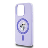 Original Case IPHONE 15 PRO Karl Lagerfeld Hardcase Silicone KC Heads Ring MagSafe (KLHMP15LSCMKCRHU) purple