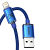 Baseus Crystal Shine Series Fast Charging Data Cable USB to iP 2.4A 2m Blue