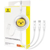 BASEUS zwijany kabel USB do Micro/Lightning/Typ C 3w1 Leo 3.5A 1.1m biały CB000063