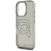 Original Handyhülle IPHONE 16 PRO Karl Lagerfeld Hardcase IML Rhinestones Karl Head schwarz