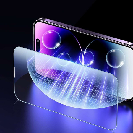 Baseus Full Screen Tempered Glass for iPhone 14 Pro Max with Speaker Cover 0.3mm + Mounting Frame