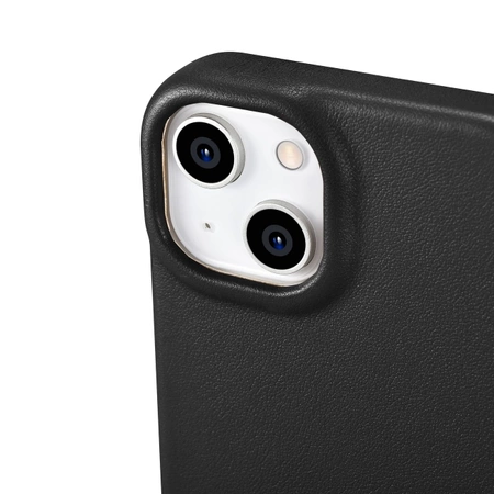 iCarer CE Premium Leather Folio Case iPhone 14 Plus Magnetic Flip Leather Folio Case MagSafe schwarz (WMI14220715-BK)