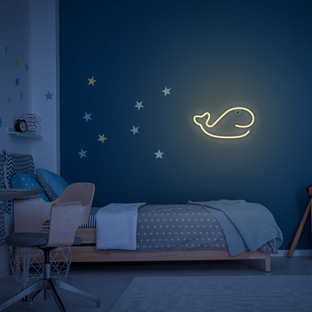 Neon LED WIELORYB ciepły biały Bat + USB FLNE09 Forever Light