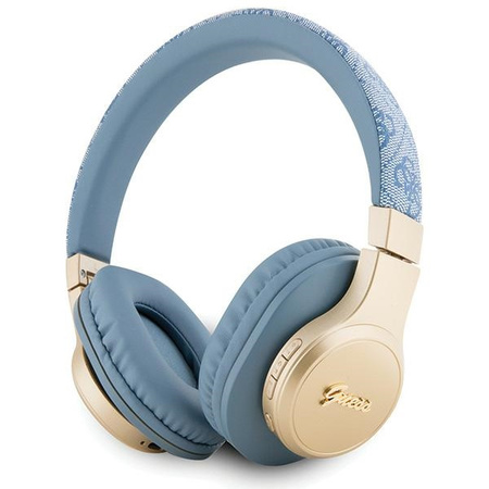 Słuchawki nauszne Guess 4G Script Bluetooth - niebieskie