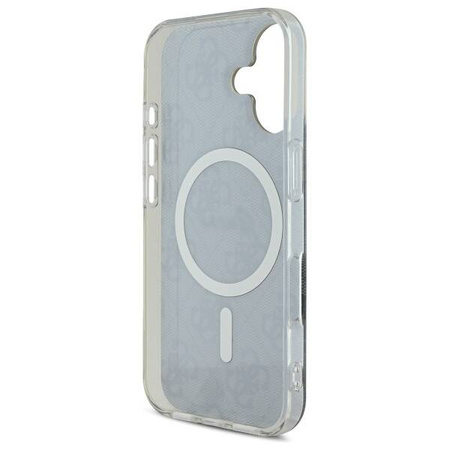 Original Handyhülle IPHONE 16 Guess Hardcase IML 4G MagSafe (GUHMP16SH4STK) schwarz