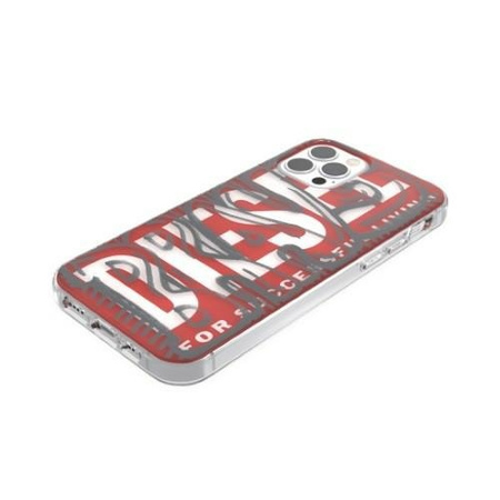 Diesel Snap Case Clear AOP iPhone 12 ProMax czerwono-szary/red-grey 42568