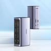 Ugreen wielofunkcyjna stacja dokująca HUB 12w1 USB C USB HDMI DP RJ45 AUX SD TF szara (CM555)