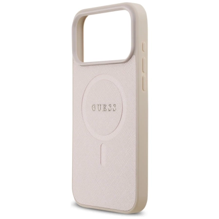 Guess Saffiano Classic Logo MagSafe Case für iPhone 17 Pro Max - Pink