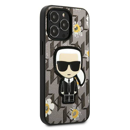 Original Case IPHONE 13 PRO Karl Lagerfeld Flower Ikonik Karl (KLHCP13LPMNFIK1) gray