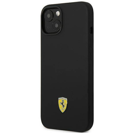 Oryginalne Etui IPHONE 14 PLUS Ferrari Hardcase Silicone Metal Logo czarne