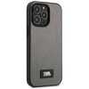 Oryginalne Etui IPHONE 13 PRO MAX Karl Lagerfeld Hardcase Saffiano Plaque (KLHCP13XSFMP2DG) srebrne