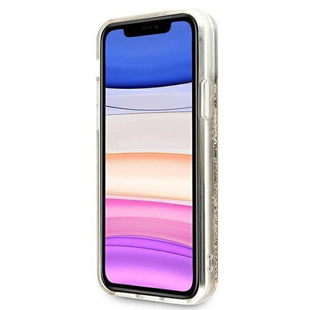 Oryginalne Etui IPHONE 11 Guess Hardcase 4G Big Liquid Glitter (GUHCN61LG4GGO) złote
