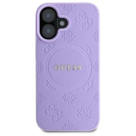 Original Case IPHONE 16 PLUS Guess Hardcase Saffiano Peony Classic Logo MagSafe (GUHMP16MPSAPSMEU) purple