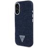 Original Handyhülle IPHONE 16 Guess Denim Triangle Logo MagSafe blau