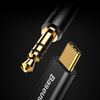 Baseus kabel audio stereo przejścióka AUX 3,5 mm mini jack - USB Typ C do telefonu tabletu 120cm czarny (CAM01-01)
