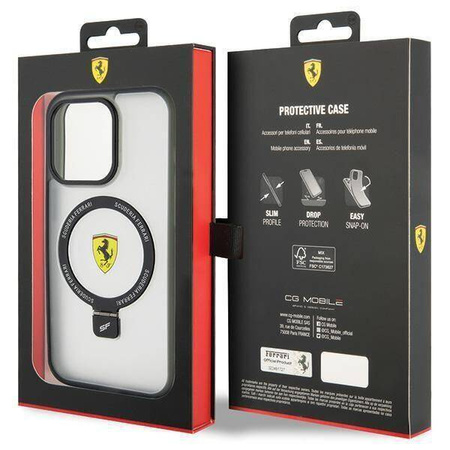 Etui Ferrari Ring Stand 2023 Collection MagSafe na iPhone 15 Pro - przezroczyste