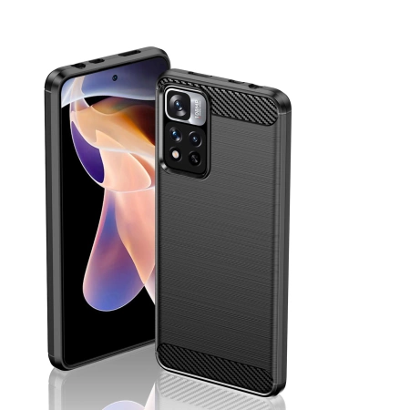Carbon Case flexible Schutzhülle Xiaomi Redmi Note 11 Pro+ 5G (China) / 11 Pro 5G (China) / Mi11i HyperCharge / Poco X4 NFC schwarz