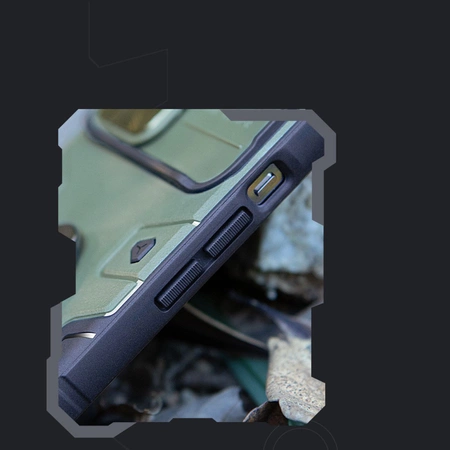 Nillkin CamShield Armor Pro Hülle iPhone 14 Pro Hülle gepanzerte Abdeckung Standring schwarz