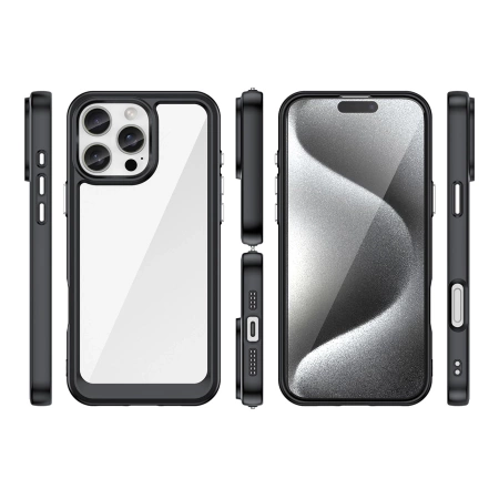 Etui Outer Space Case z żelową ramką do iPhone 16 Pro - czarne