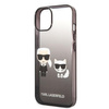 Original Handyhülle IPHONE 14 PLUS Karl Lagerfeld Hardcase Gradient Ikonik Karl & Choupette (KLHCP14MTGKCK) schwarz