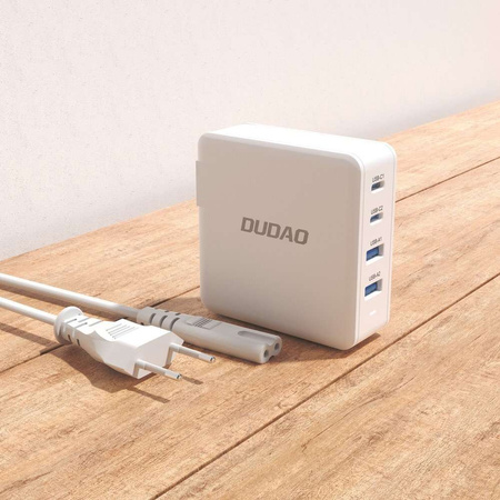 GaN 100W 2 x USB-C / 2 x USB fast charger Dudao A100EU - white